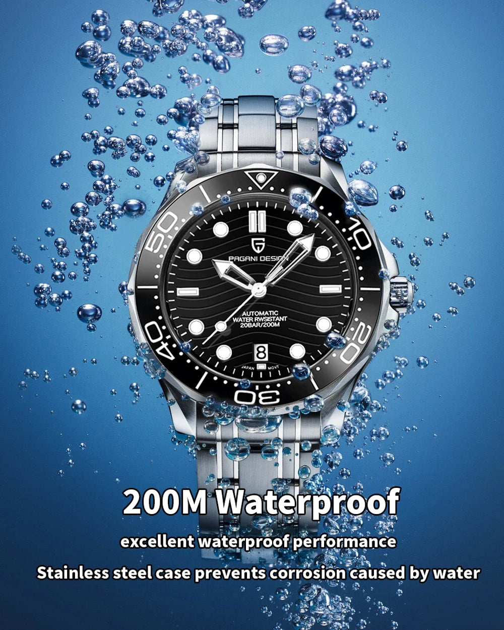 PAGANI DESIGN PD1685 D200 Rose Gold Green