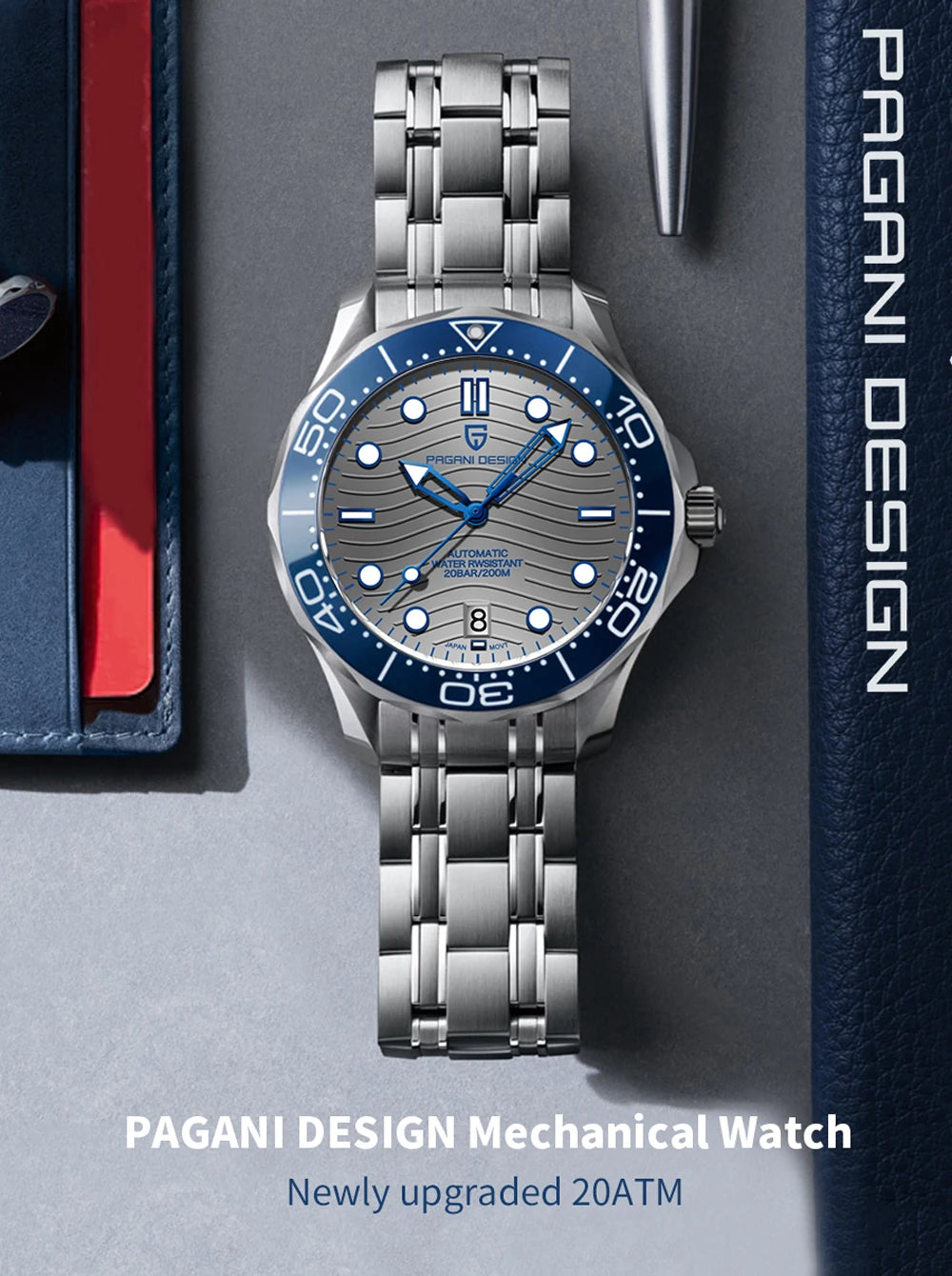 PAGANI DESIGN PD1685 D200 Rose Gold Green