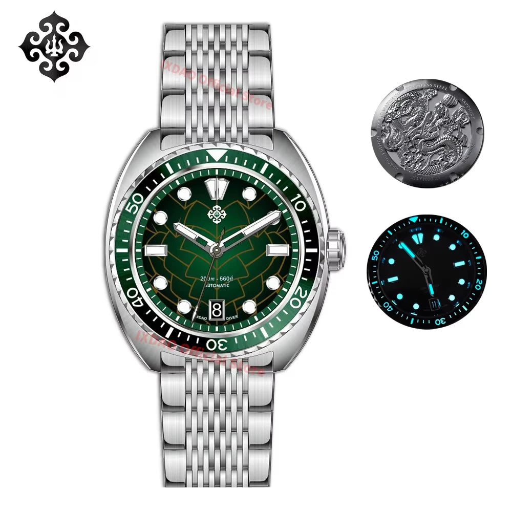 IXDAO JD-X07S Automatic Mechanical Men's Watch Diving 20Bar (Stainless Steel)