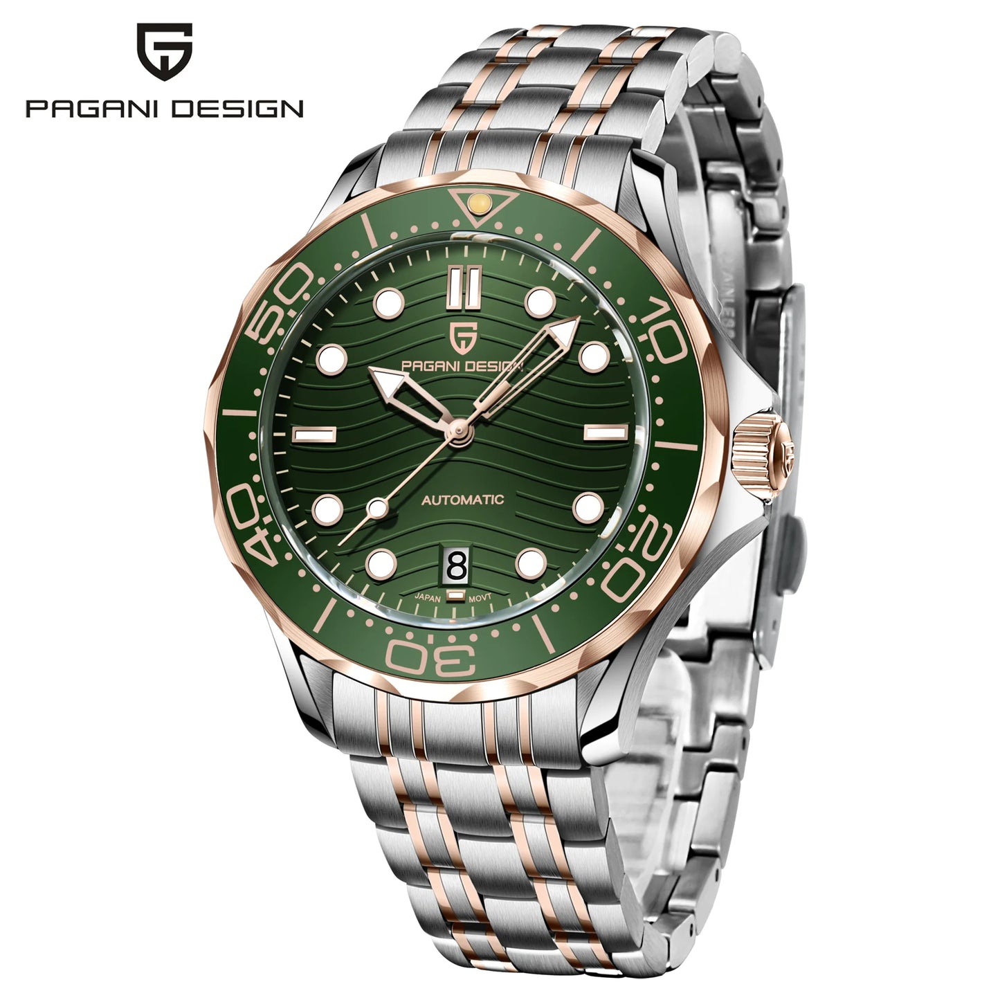 PAGANI DESIGN PD1685 D200 Rose Gold Green