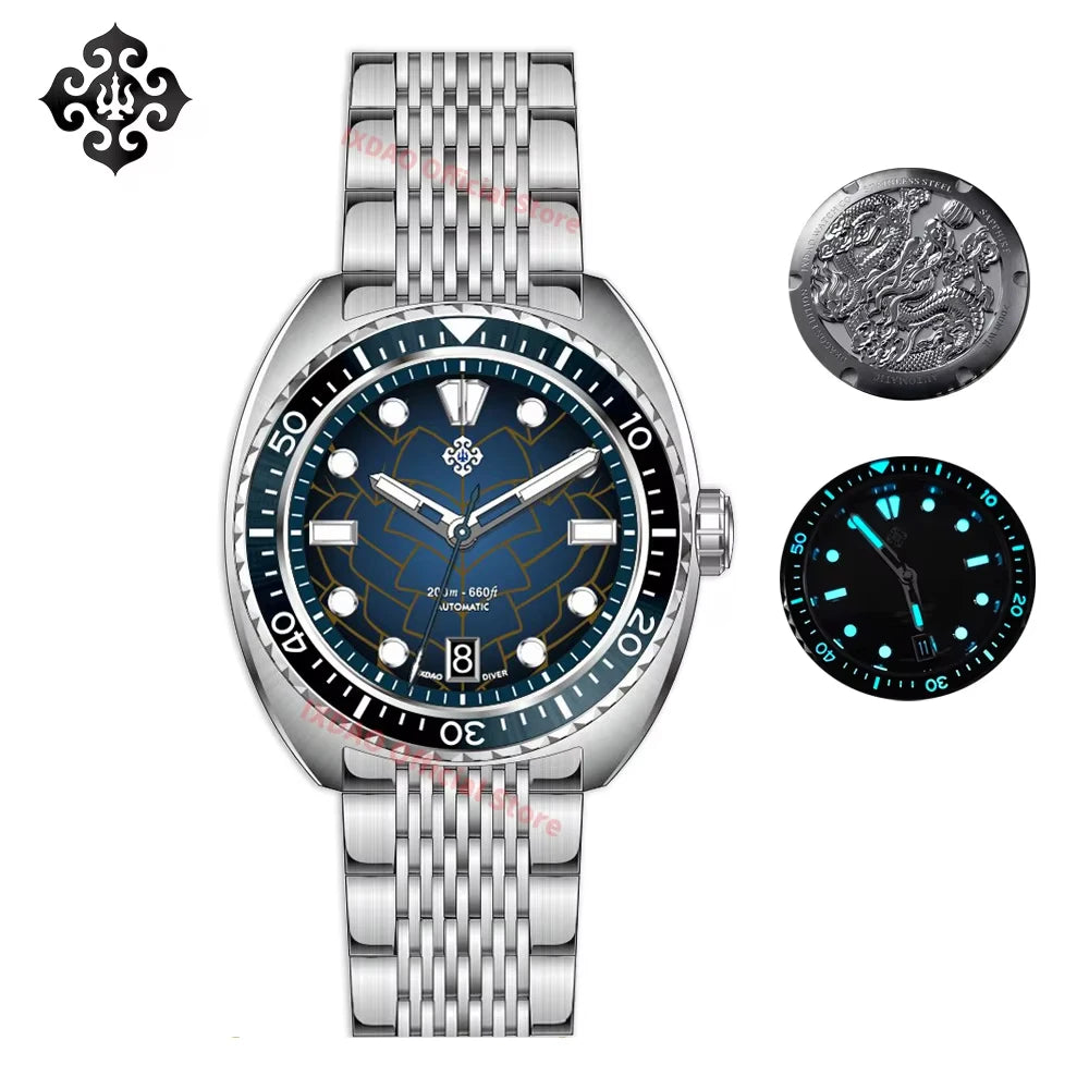 IXDAO JD-X07S Automatic Mechanical Men's Watch Diving 20Bar (Stainless Steel)