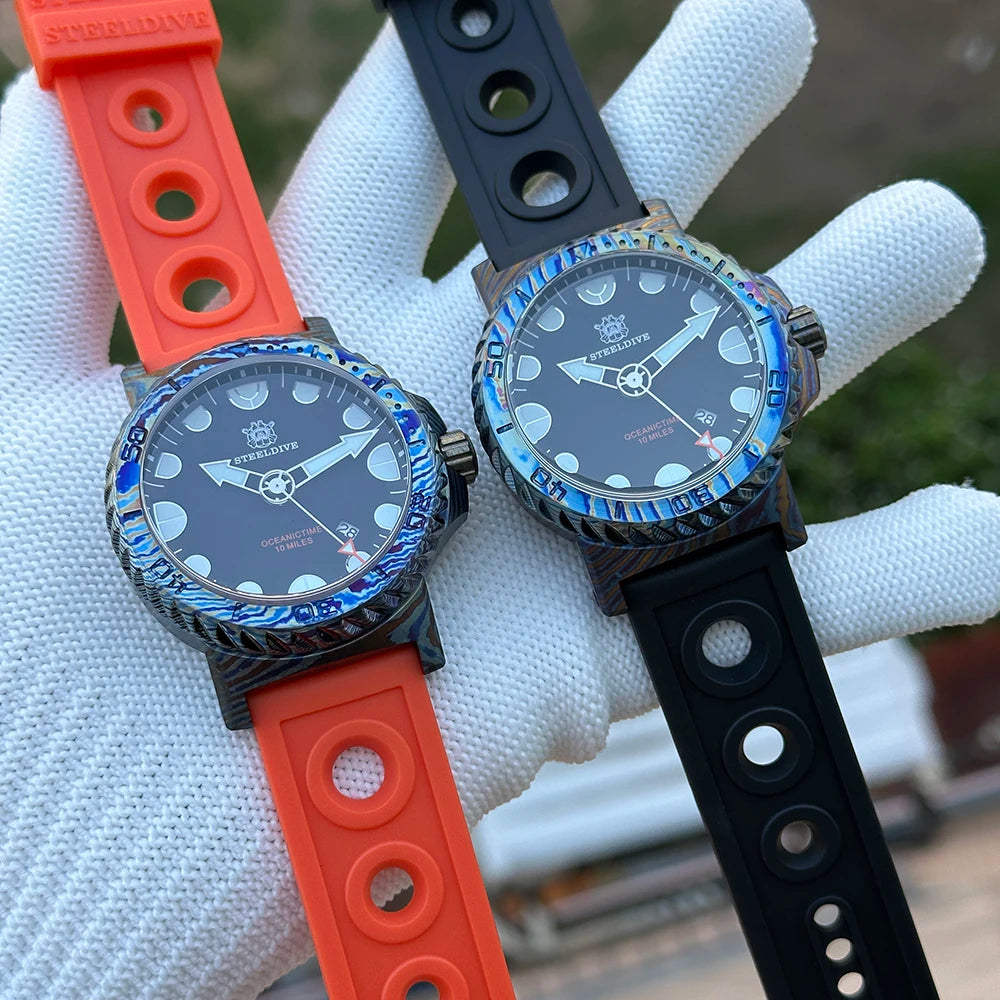 SteelDive SD1982Y D10000 Titanium Damascus (XXX)