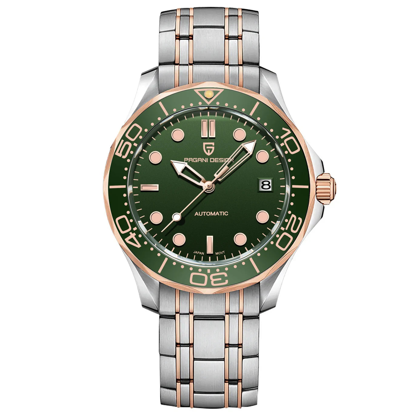 PAGANI DESIGN PD1685 D200 Rose Gold Green
