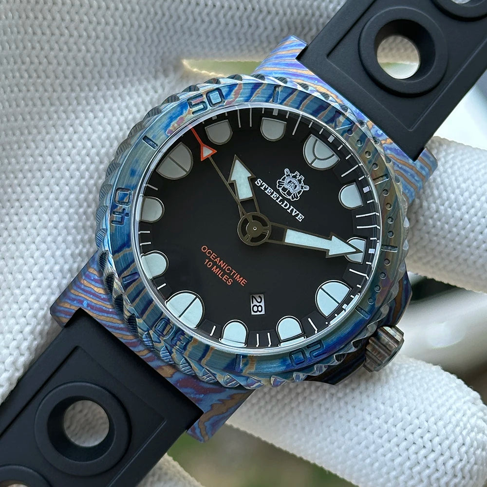 SteelDive SD1982Y D10000 Titanium Damascus (XXX)