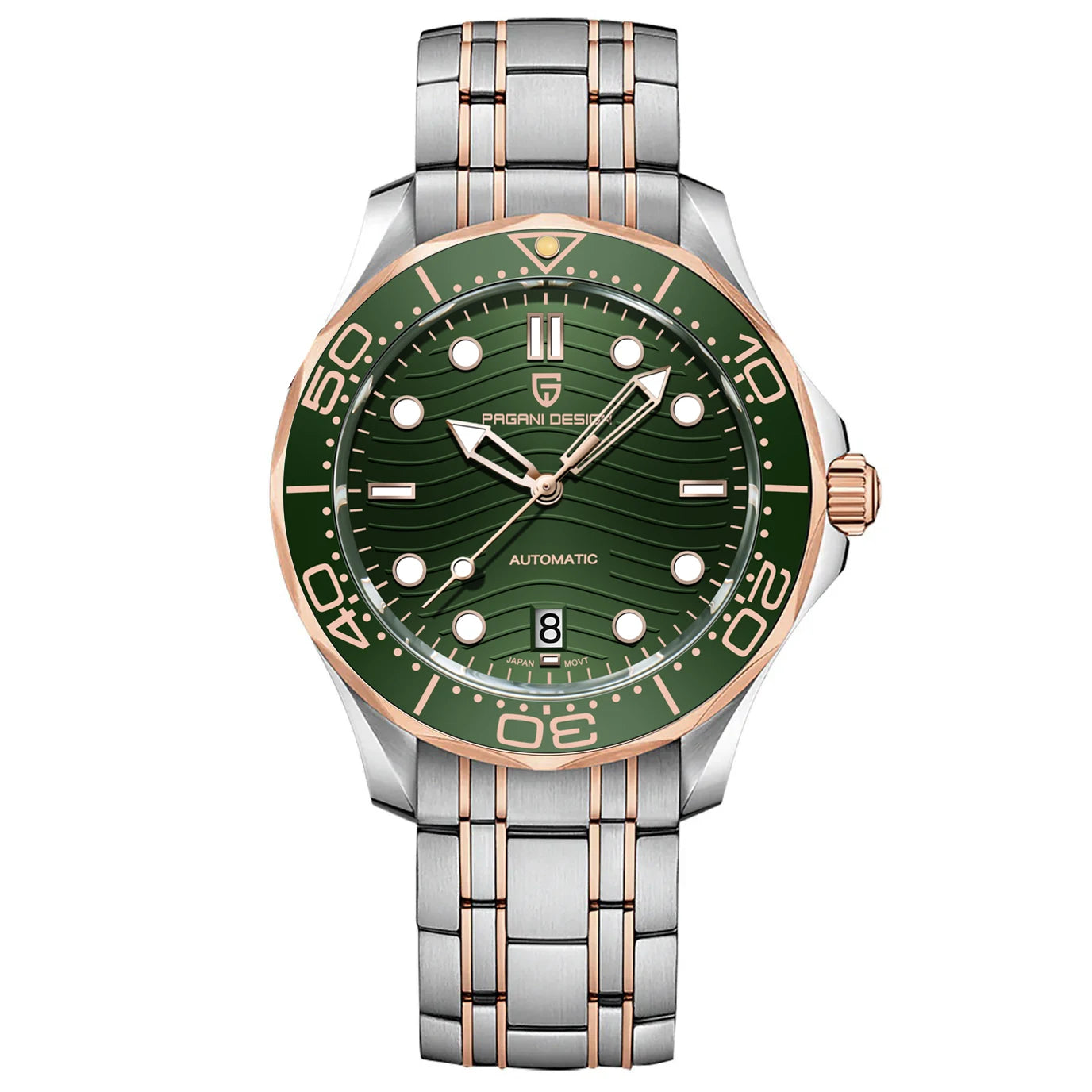 PAGANI DESIGN PD1685 D200 Rose Gold Green