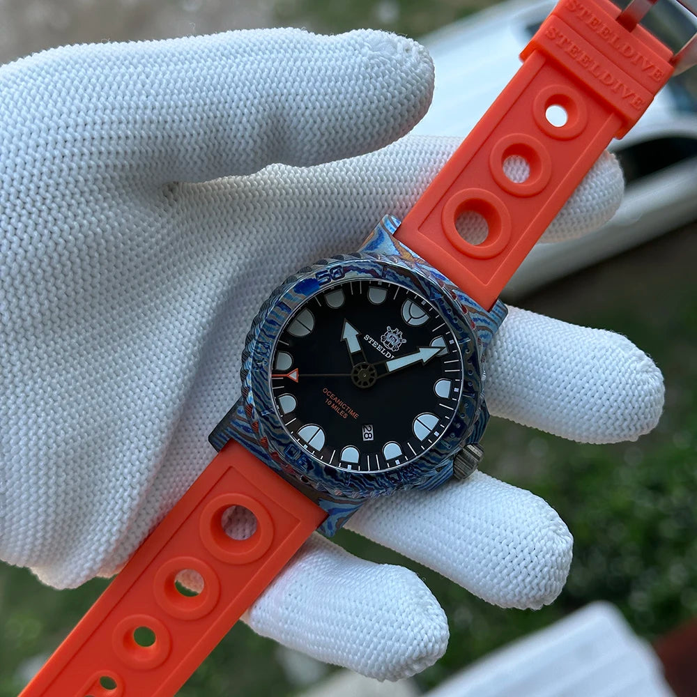 SteelDive SD1982Y D10000 Titanium Damascus (XXX)