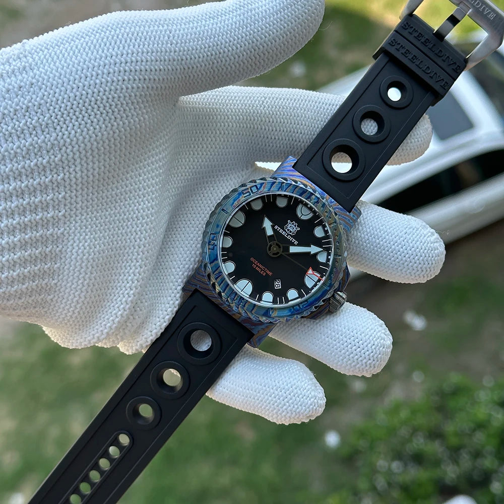 SteelDive SD1982Y D10000 Titanium Damascus (XXX)