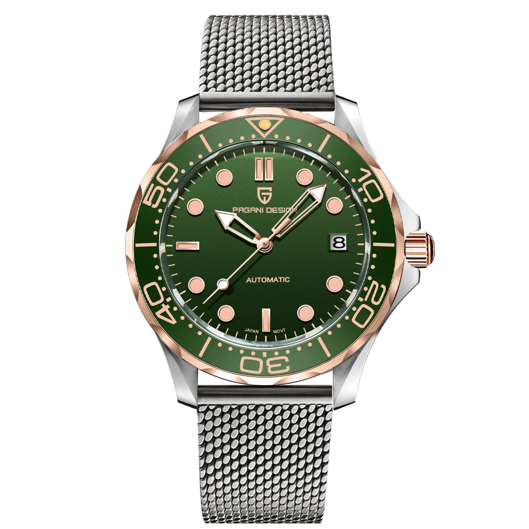 PAGANI DESIGN PD1685 D200 Rose Gold Green